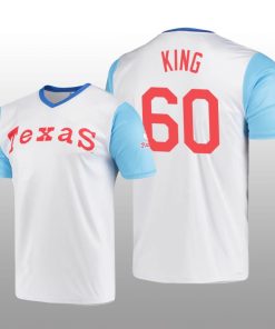 Cooperstown Collection John King Rangers Jersey White Wordmark Stitches Men's
