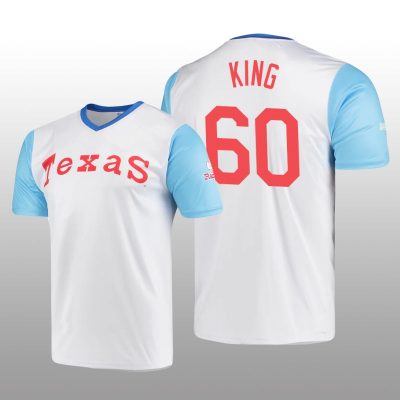 Cooperstown Collection John King Rangers Jersey White Wordmark Stitches Men's