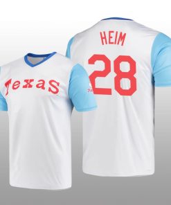 Cooperstown Collection Jonah Heim Rangers Jersey White Wordmark Stitches Men's