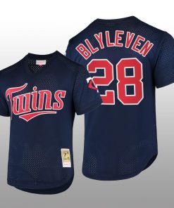 Cooperstown Collection Minnesota Twins Bert Blyleven Batting Practice Navy Mesh Jersey