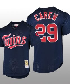 Cooperstown Collection Minnesota Twins Rod Carew Batting Practice Navy Mesh Jersey