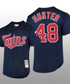 Cooperstown Collection Minnesota Twins Torii Hunter Batting Practice Navy Mesh Jersey