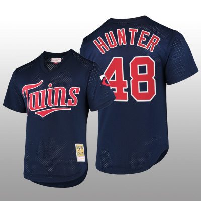 Cooperstown Collection Minnesota Twins Torii Hunter Batting Practice Navy Mesh Jersey