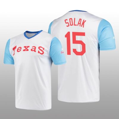 Cooperstown Collection Nick Solak Rangers Jersey White Wordmark Stitches Men's