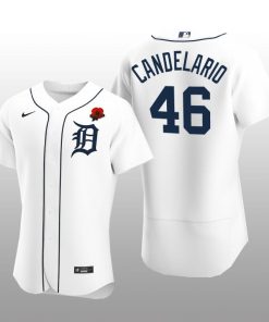 Detroit Tigers Jeimer Candelario Authentic White 2021 Memorial Day Jersey