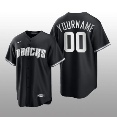 Diamondbacks Custom All Black Fashion Serise Replica Jersey Black White