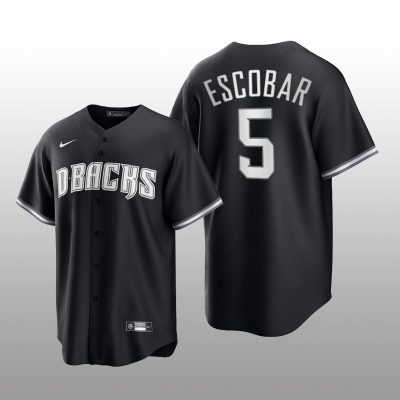 Diamondbacks Eduardo Escobar All Black Fashion Serise Replica Jersey Black White