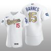 Dodgers 2021 Gold Program Austin Barnes White Patch Authentic Jersey