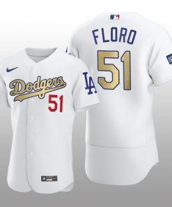 Dodgers 2021 Gold Program Dylan Floro White Patch Authentic Jersey