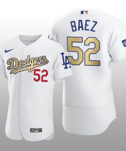 Dodgers 2021 Gold Program Pedro Baez White Patch Authentic Jersey