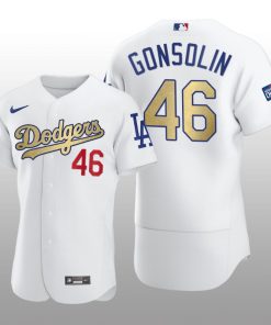 Dodgers 2021 Gold Program Tony Gonsolin White Patch Authentic Jersey