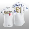 Dodgers 2021 Gold Program Victor Gonzalez White Patch Authentic Jersey
