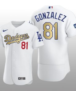 Dodgers 2021 Gold Program Victor Gonzalez White Patch Authentic Jersey