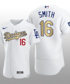 Dodgers 2021 Gold Program Will Smith White Patch Authentic Jersey