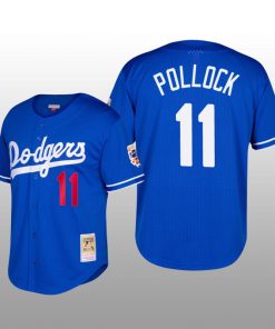 Dodgers Cooperstown Collection A.J. Pollock Royal Mesh Batting Practice Jersey