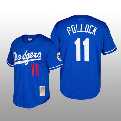 Dodgers Cooperstown Collection A.J. Pollock Royal Mesh Batting Practice Jersey