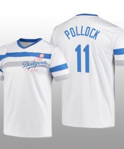 Dodgers Cooperstown Collection A.J. Pollock V-Neck Jersey White