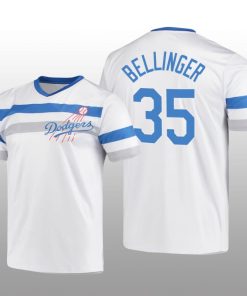 Dodgers Cooperstown Collection Cody Bellinger V-Neck Jersey White