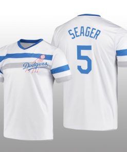 Dodgers Cooperstown Collection Corey Seager V-Neck Jersey White