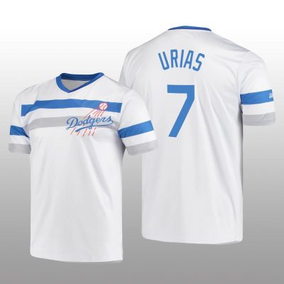 Dodgers Cooperstown Collection Julio Urias V-Neck Jersey White
