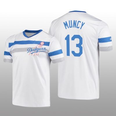 Dodgers Cooperstown Collection Max Muncy V-Neck Jersey White