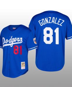 Dodgers Cooperstown Collection Victor Gonzalez Royal Mesh Batting Practice Jersey