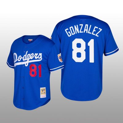 Dodgers Cooperstown Collection Victor Gonzalez Royal Mesh Batting Practice Jersey