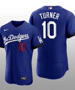 Dodgers Justin Turner 2021 City Connect Royal Authentic Jersey
