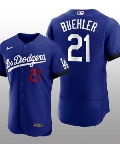Dodgers Walker Buehler 2021 City Connect Royal Authentic Jersey