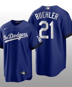 Dodgers Walker Buehler 2021 City Connect Royal Replica Jersey
