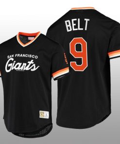 Giants Brandon Belt Script Fashion Black Cooperstown Collection Jersey