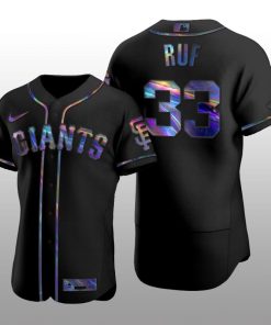Giants Darin Ruf Iridescent Logo Holographic Limited Authentic Black Jersey
