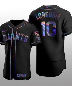 Giants Evan Longoria Iridescent Logo Holographic Limited Authentic Black Jersey