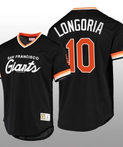 Giants Evan Longoria Script Fashion Black Cooperstown Collection Jersey