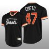 Giants Johnny Cueto Script Fashion Black Cooperstown Collection Jersey