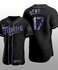 Holographic Limited Jersey Minnesota Twins Jose Berrios Iridescent Logo Black Men's Authentic
