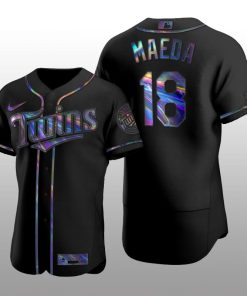 Holographic Limited Jersey Minnesota Twins Kenta Maeda Iridescent Logo Black Men's Authentic