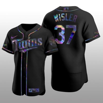 Holographic Limited Jersey Minnesota Twins Matt Wisler Iridescent Logo Black Men's Authentic