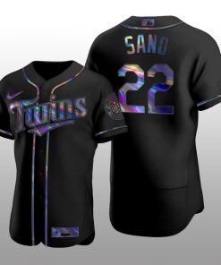 Holographic Limited Jersey Minnesota Twins Miguel Sano Iridescent Logo Black Men's Authentic