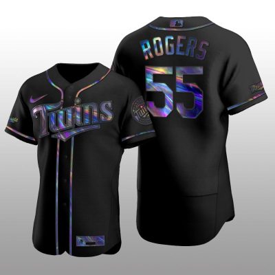 Holographic Limited Jersey Minnesota Twins Taylor Rogers Iridescent Logo Black Men's Authentic