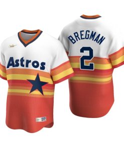 Houston Astros Alex Bregman White Orange Cooperstown Collection Home Jersey