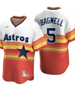 Houston Astros Jeff Bagwell White Orange Cooperstown Collection Home Jersey