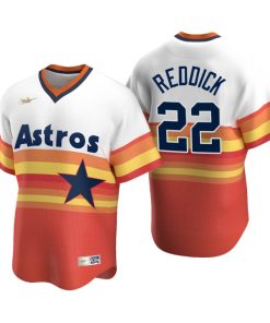 Houston Astros Josh Reddick White Orange Cooperstown Collection Home Jersey