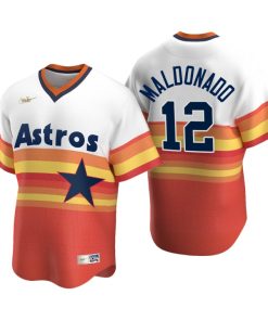 Houston Astros Martin Maldonado White Orange Cooperstown Collection Home Jersey