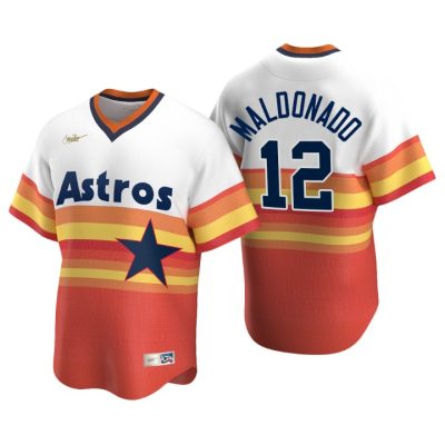 Houston Astros Martin Maldonado White Orange Cooperstown Collection Home Jersey