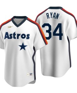 Houston Astros Nolan Ryan White Cooperstown Collection Home Jersey