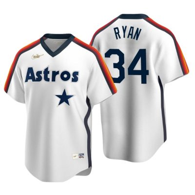 Houston Astros Nolan Ryan White Cooperstown Collection Home Jersey