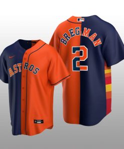 Houston Astros Split Jersey Alex Bregman Navy-Orange Replica