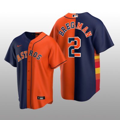 Houston Astros Split Jersey Alex Bregman Navy-Orange Replica