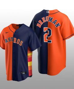 Houston Astros Split Jersey Alex Bregman Orange-Navy Replica
